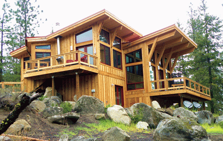 Pan Abode Cedar Homes Post and Beam Custom Horizon View Custom Post and Beam Horizon View Home in Leavenworth WA.